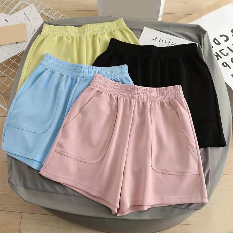 Summer-Women-s-Shorts-Trendy-Casual-Summer-Bright-Color-Short-Pants-With-Pocket-Soft-Korean-Style-2