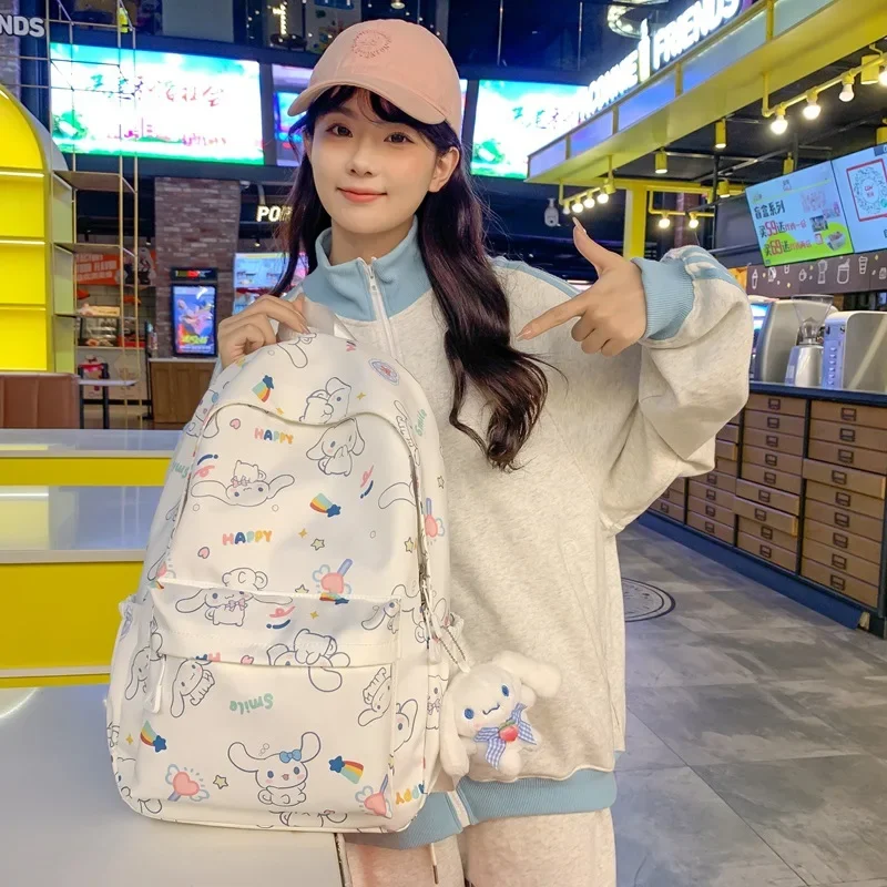 Sanrio-Girl-School-Bag-Anime-Cinnamoroll-Junior-School-Student-Backpack-Kawaii-High-Capacity-Waterproof-Backpacks-Traveling-3