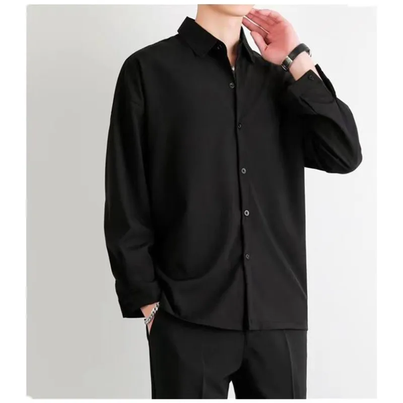 Premium-Men-Ice-Silk-Shirt-Spring-Summer-Thin-Luxury-Loose-Korean-Business-Shirt-Solid-Trendy-Ruffle-1