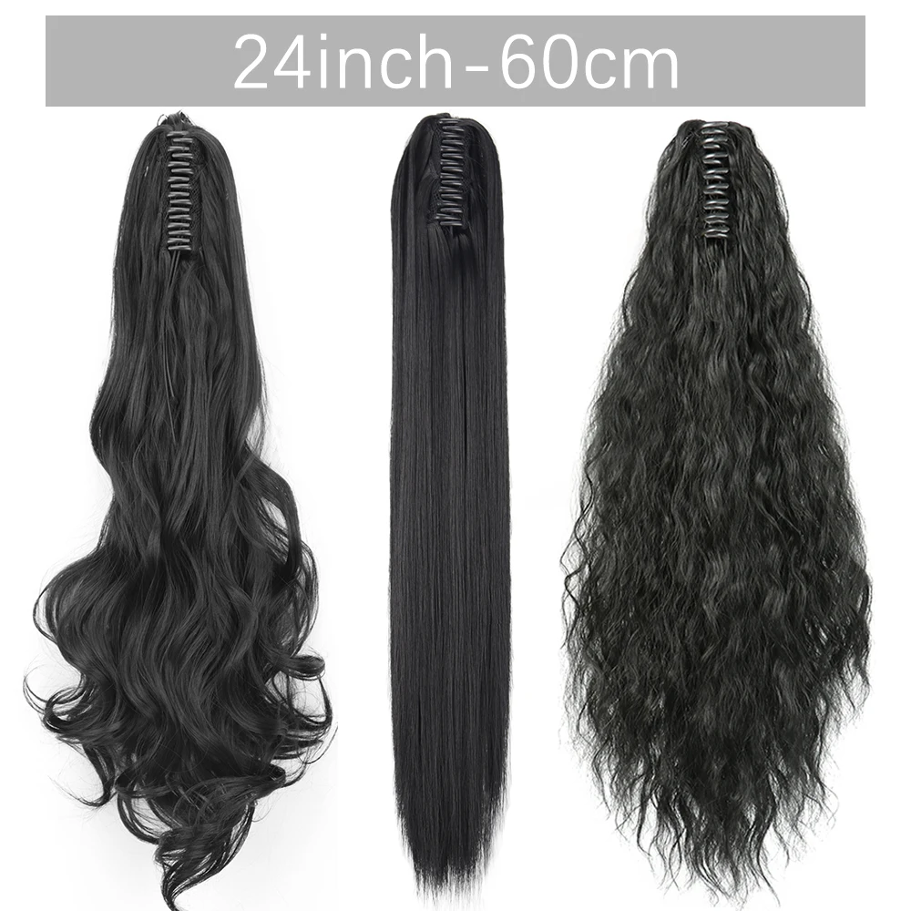 Synthetic-Long-Straight-Claw-Clip-On-Ponytail-Hair-Extensions-24Inch-Heat-Resistant-Pony-Tail-Hair-piece-3