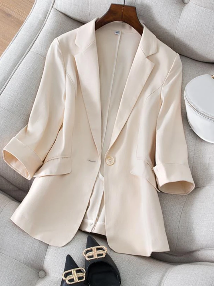 Women-s-Suit-Jacket-2024-Suit-Jacket-Women-s-Seven-Minute-Sleeve-2024-New-Spring-Summer